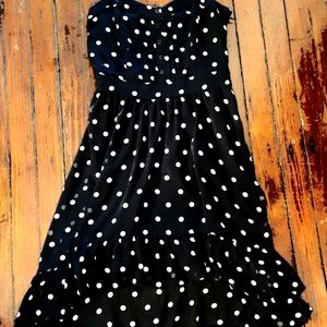 2000s Polka Dot Dress - Dynamite -Black & White